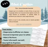 Aperçu - Feuilles d'exercices - Production d'écrit sur le thème de l'hiver - Page de couverture