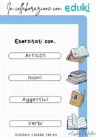 anteprima - Esercizi - Esercitati con…. Articoli, nomi, aggettivi & verbi in classe terza 💭 ✍️ - Pagina 1