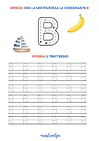 anteprima - Esercizi - CONSONANTE B- Esercizi facilitati di letto-scrittura - Pagina 1
