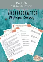 Vorschau - Arbeitsblätter - Prüfungsvorbereitung Sachtexte lesen - Deckblatt