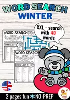 anteprima - Esercizi - XXL Word Search Puzzle (Winter) | Seasons Inverno Stagioni Inglese - Pagina di copertina