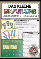 Vorschau - Arbeitsblätter - Das kleine Einmaleins / 1x1 – Bildaufgaben, Malreihen und Multiplikation | Arbeitsblätter und Bildkarten 2. Klasse - Deckblatt