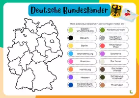 Vorschau - Arbeitsblätter - Deutschlands Bundesländer 🌍🗺️ - Deckblatt