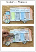 Vorschau - Arbeitsblätter - Müll & Recycling - Bastelvorlage Mülltrennung / Müllwagen - Seite 1