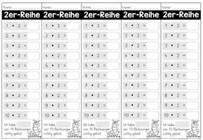 Vorschau - Arbeitsblätter - Das kleine Einmaleins / 1x1 – Einmaleins üben, Malreihen, Multiplikation, Kopfrechnen, Aufgaben und Übungen | Übungsstreifen und Arbeitsblätter - Seite 1