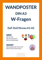 Vorschau - Poster - Poster für W-Wörter - W-Fragen in DaF- DaZ - Deckblatt