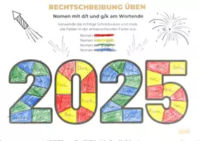 Vorschau - Mal- und Bastelvorlagen - Malen nach Buchstaben: Wörter mit d/t und g/k Klasse 3/4 - Seite 2