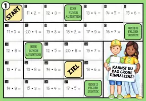 Vorschau - Stationenlernen - DAS GROßE EINMALEINS – 3 Mathe-Brettspiele - Seite 1