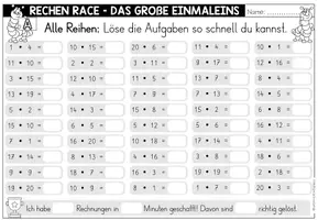 Vorschau - Arbeitsblätter - Das große Einmaleins – 1x1 Malreihen automatisieren | Rechen-Race Arbeitsblätter 3.–4. Klasse - Seite 1
