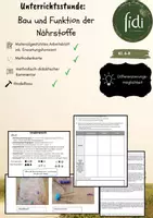 Vorschau - Arbeitsblätter - ABs und Modell: Ernährung - Bau und Funktion von Kohlenhydraten, Fetten und Proteinen (Nährstoffe) - Deckblatt