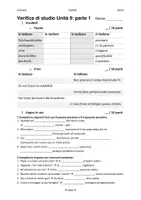 Vorschau - Arbeitsblätter - Di Nuovo Insieme B1 - Verifica di Studio Unità 1 Famiglie - Seite 1