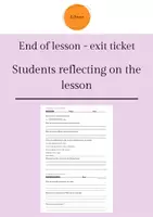 Vorschau - Aufgabenkarten - Exit ticket - reflection about the lesson - Deckblatt