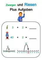 Vorschau - Arbeitsblätter - Zwergen und Riesen Plus-Aufgaben ZE + E - Deckblatt