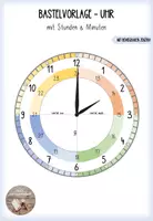 Vorschau - Mal- und Bastelvorlagen - Bastelvorlage: Uhr mit bewegbaren Zeigern - Deckblatt