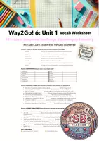 Vorschau - Arbeitsblätter - Way2Go! 6: Vocabulary Worksheet Unit 1 - Deckblatt
