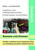 Vorschau - Stundenentwürfe - Lernvideos im Deutschunterricht - Lektüren mit Erklärvideos erschließen Roman - Drama - Inhaltsangabe - Deckblatt