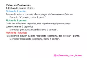 Vista previa - Juegos / Gamificación - Juego SINÓNIMOS Y ANTÓNIMOS CON TARJETAS para MENTES BRILLANTES🧠📚 - página 3