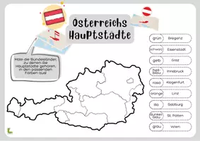 Vorschau - Arbeitsblätter - Österreichs Hauptstädte 🌍🗺️ - Seite 1