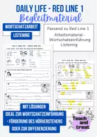 Vorschau - Arbeitsblätter - Nisha's daily life - Red Line 1 Unit 3 - Deckblatt