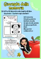 anteprima - Materiale per pittura e bricolage - Giornata della memoria - "Vietato agli elefanti" - Pagina di copertina