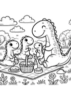 Vorschau - Mal- und Bastelvorlagen - Dinotastische Ausmalbilder Frühling - 4 Ausmalbilder Dinosaurier - Seite 2