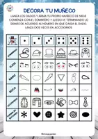 Vista previa - Hojas de trabajo - Lanza el dado y dibuja tu muñeco - página 2