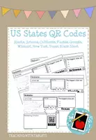 Vorschau - Arbeitsblätter - US States mit QR Codes. Steckbriefe mit Video. - Deckblatt