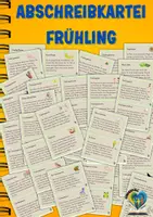 Vorschau - Aufgabenkarten - 60 differenzierte Abschreibtexte Frühling | Klasse 2-3-4 - Deckblatt