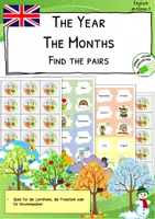 Vorschau - Stationenlernen - Jahr - Monate - The Year – The Months: Find the Pairs Game - Deckblatt