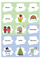 Vorschau - Stationenlernen - Jahr - Monate - The Year – The Months: Find the Pairs Game - Seite 2