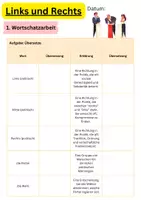 Vorschau - Arbeitsblätter - Links und Rechts - Politische Richtungen (DaZ-Unterricht) - Seite 1