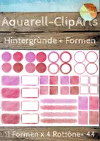 Vorschau - selbst erstellte Cliparts/Grafiken - Aquarell ClipArts - ROT - Hintergründe, Formen, Felder - Deckblatt