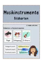 Vorschau - Präsentationen/Tafelbilder - Bild - Wortkarten für Musikinstrumente - Deckblatt