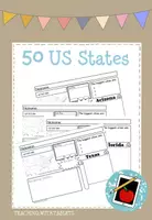 Vorschau - Arbeitsblätter - 50 US States Steckbriefe - Deckblatt