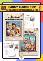 Προεπισκόπηση - Φύλλα εργασίας - Family Europe Trip: 20 Reading comprehension (A1+B1) - Εξώφυλλο