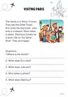 Προεπισκόπηση - Φύλλα εργασίας - Family Europe Trip: 20 Reading comprehension (A1+B1) - Σελίδα 2