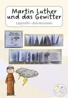 Vorschau - Mal- und Bastelvorlagen - Leporello: Martin Luther und das Gewitter - Deckblatt