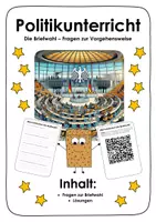 Vorschau - Arbeitsblätter - Bundestagswahl 2025. So funktioniert die Briefwahl. Fragen zur Vorgehensweise - Deckblatt