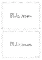 Vorschau - Arbeitsblätter - Blitzlesen - Silben, Wort und Satzebene - Anfangsunterricht - Seite 1