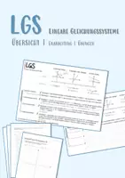 Vorschau - Arbeitsblätter - Übersicht Lösungsverfahren Lineare Gleichungssysteme (LGS) + Arbeitsblatt mit GeoGebra Bezug - Deckblatt