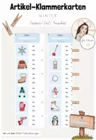 Vorschau - Fördermaterial/Inklusion - DaZ/ Freiarbeit: Klammerkarten zu Artikeln/ Begleitern "Winter" (Kl.1/2) - Deckblatt