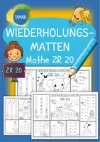 Vorschau - Stationenlernen - Wiederholungsmatten Mathematik Klasse 1 Wiederholung | Zahlenraum 20 | Mathematik Klasse 1 | Rechnen & malen - Deckblatt