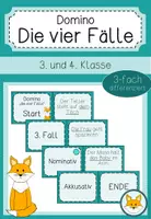 Vorschau - Stationenlernen - Domino - die vier Fälle - Deckblatt