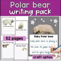 Voorbeeld - Polar bear writing paper and craft | Montessori winter activities - Voorblad