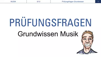 Vorschau - Präsentationen/Tafelbilder - 🔵 Prüfungsfragen Grundwissen - Abschlussprüfung - Prüfungsvorbereitung - Musikalisches Grundwissen - Notenwerte lernen - Musikinstrumente - Musikepochen - Bodypercussion - Lernspiel - Seite 1