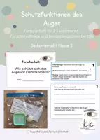 Vorschau - Arbeitsblätter - Schutzfunktionen des Auges - Forscherheft und Experimentierauftrag - Deckblatt