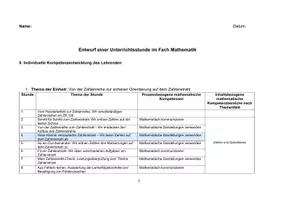 Vorschau - Stundenentwürfe - Unterrichtsentwurf Zahlenstrahl - Seite 2