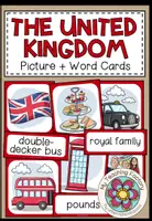 Vista previa - Tarjetas / Manipulativos - THE UNITED KINGDOM - Picture + Word Cards - Portada