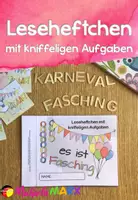Vorschau - Arbeitsblätter - Karneval Fasching Heft Mit Lesetexten und kniffeligen Aufgaben - Deckblatt