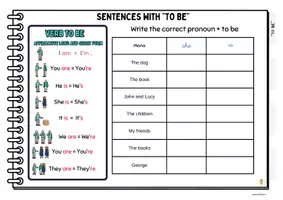 Vista previa - Hojas de trabajo - Verb "to be" Activities - página 2